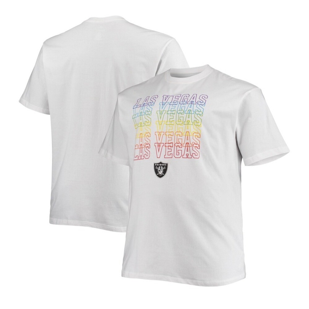 Las Vegas Raiders NFL apparel Fanatics Men's white T-shirt City Pride size 3XLT